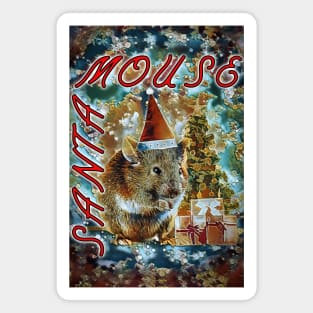 Santa Mouse Christmas tree gift Magnet